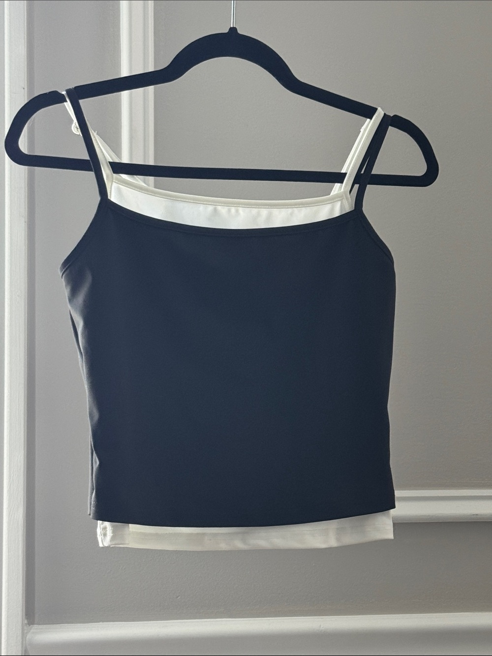 Double-Layer Black and White Camisole Tank - Women's Layered Cami
